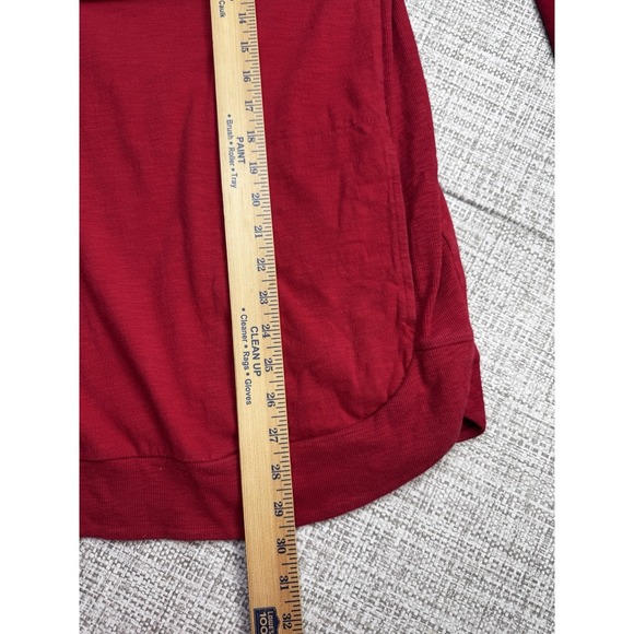 J Jill Red Knit Popover Top Tunic Cotton Stretch V-Neck Pockets Round Hem XL - Picture 8 of 11